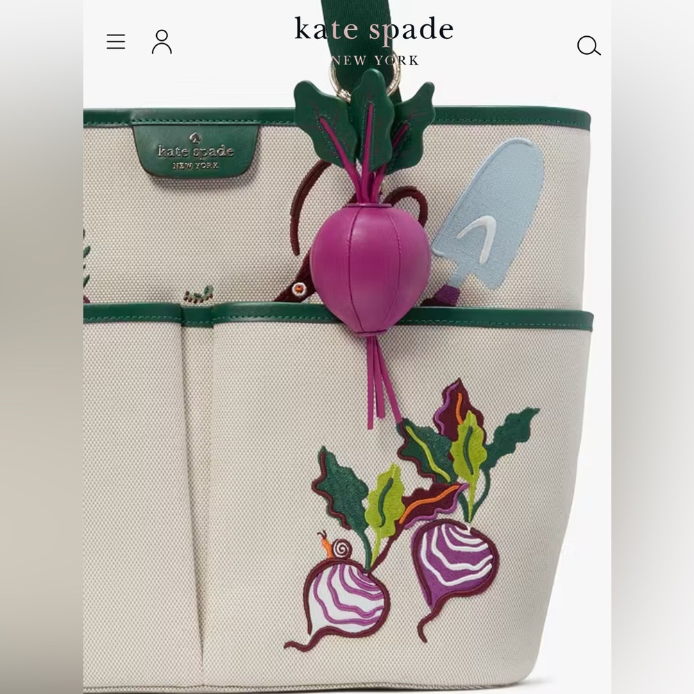 Kate Spade Harvest Time 3D Beet Vegetable Keychain/Bag Charm - Picture 4 of 9